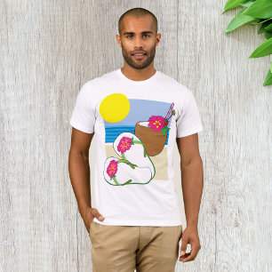 T-shirt Vacances sur la plage tropicale fleurs de coco san