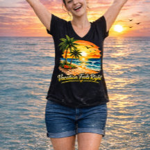 Vacation Feels Right Island V-Neck Shirt USA