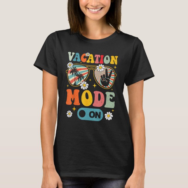 T-shirt Vacation Mode On Summer  Beach Sunglasses Palm Tre (Devant)