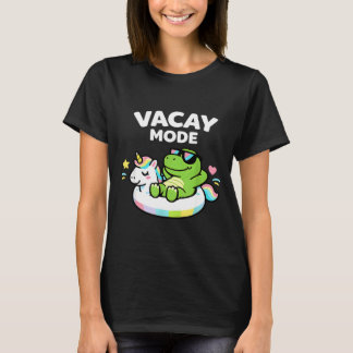 T-shirt Vacay Mode Cute Dinosaur Unicorn Float Vacation