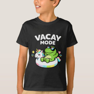 T-shirt Vacay Mode Cute Dinosaur Unicorn Float Vacation