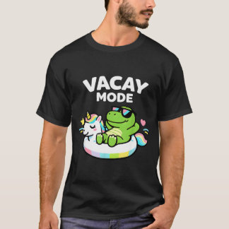 T-shirt Vacay Mode Cute Dinosaur Unicorn Float Vacation