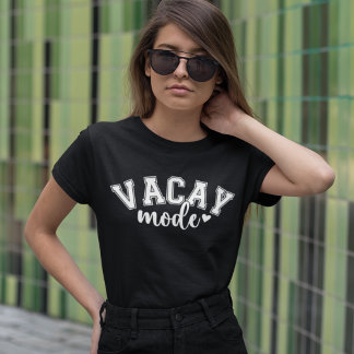 T-shirt Vacay Mode Modern White Tipography