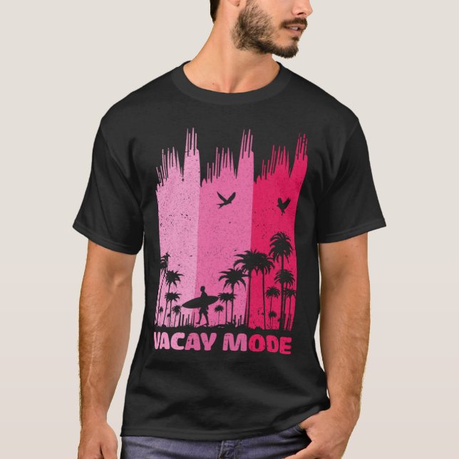 T-shirt Vacay Mode Retro Surfing Summer Palm Tree Family T (Devant)