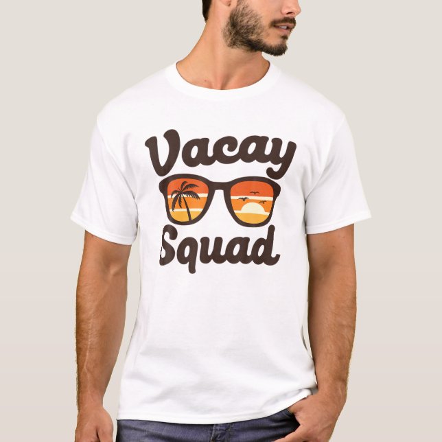 T-shirt Vacay Squad Beach Lunettes de soleil rétros Vacanc (Devant)
