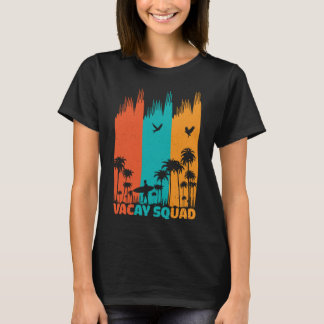 T-shirt Vacay Squad Retro Surf Summer Palm Tree Family