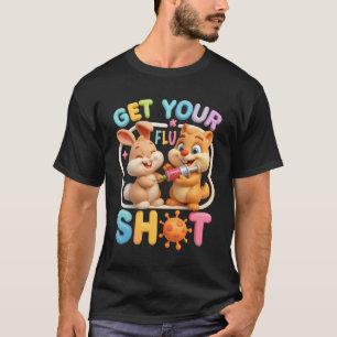 T-shirt Vaccin Médicale Feu Balle Et Écureuil Drôle