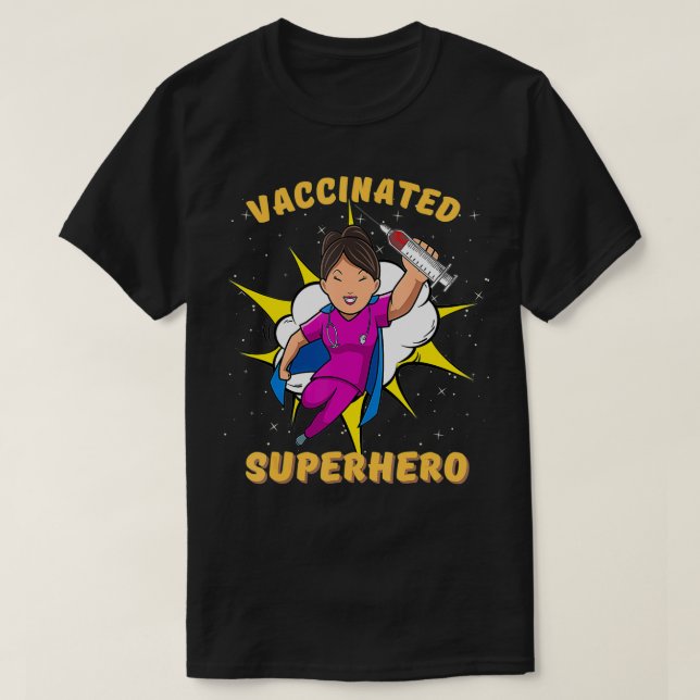 T-shirt Vaccinat contre le Superhero Pro Vaccinat Vacciné  (Design devant)