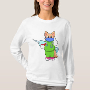 T-shirt Vaccination au chat avec seringue