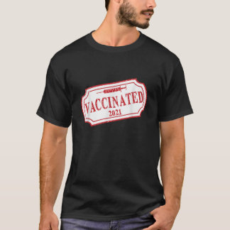 T-shirt VACCINÉ Certifié En Caoutchouc Rouge Approuvé Sty