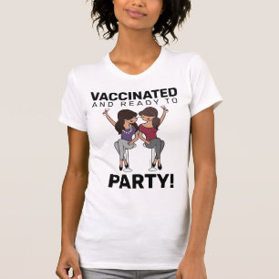 T-shirt Vacciné et prêt à faire la fête - Vin