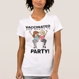 T-shirt Vacciné et prêt à faire la fête - Vin