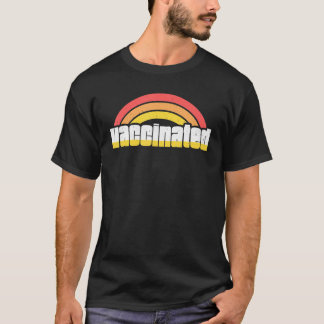 T-shirt Vacciné Vintage arc-en-ciel Sunset Graphic Pro