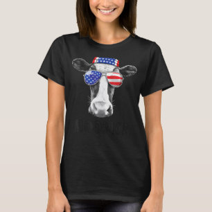 T-shirt Vache 4 juillet Moorica Merica Hommes Drapeau Amér
