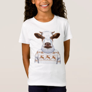 T-Shirt Vache à chandail de Noël