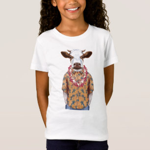 T-Shirt Vache à chemise hawaïenne