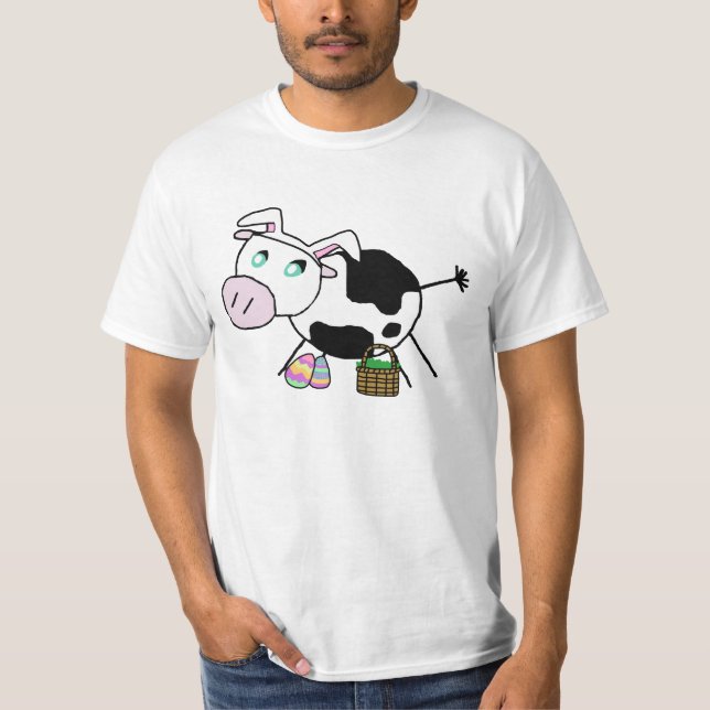 T-shirt Vache à lapin de Pâques (Devant)