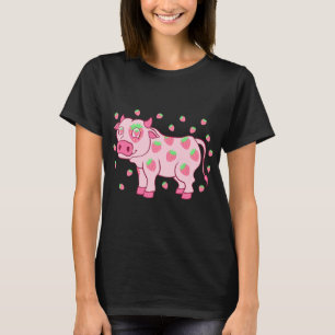 T-shirt Vache Aimer fraise Lait Fruit Amoureux Fruit St