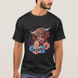 T-shirt Vache américaine du 4 juillet Merica Moorica améri