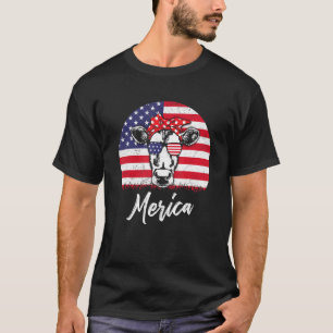 T-shirt Vache Animal Feu d'artifice Joyeux 14 juillet