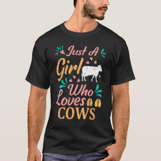 T-shirt Vache Animal Juste Une Fille Qui Aime Les Vaches