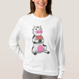 T-shirt Vache au Poker avec cartes de Poker
