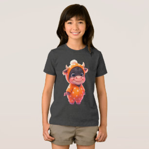 T-Shirt Vache Bébé Kawaii Sweat à Capuche Orange