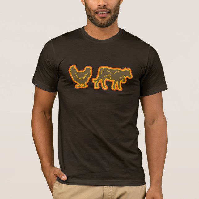T-shirt Vache Brown à brun de poulet (Devant)