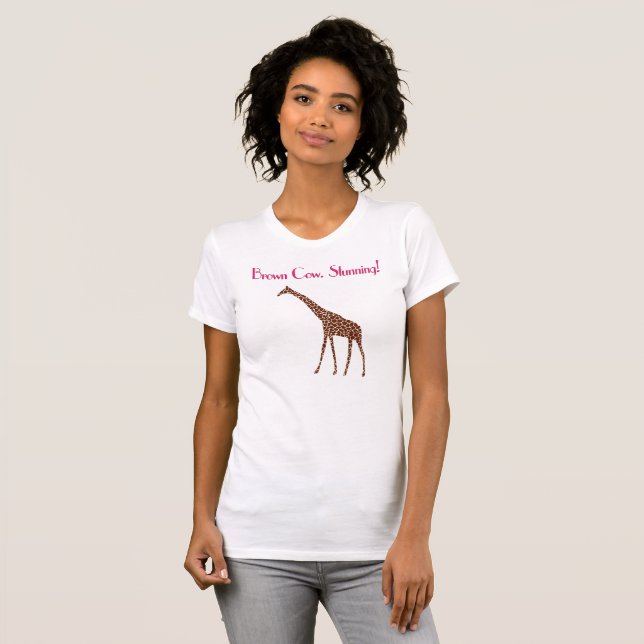 T-shirt Vache Brown. Stupéfaction ! Coeur de Monique - (Devant entier)
