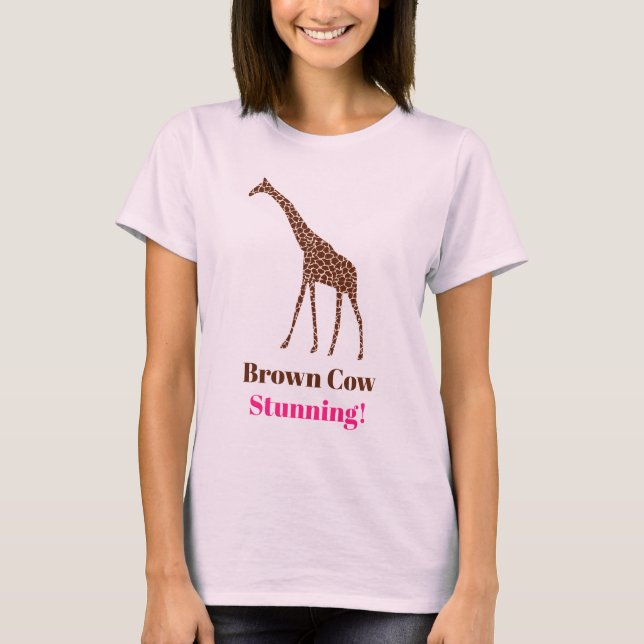 T-shirt Vache Brown. Stupéfaction ! Coeur de Monique - (Devant)
