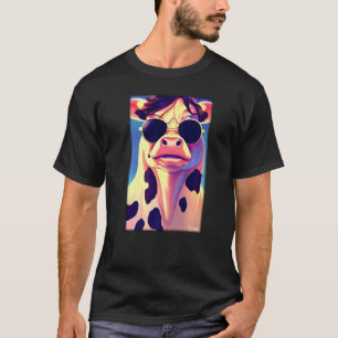 T-shirt Vache Bulle Lunettes de soleil Animal Monde Tête d