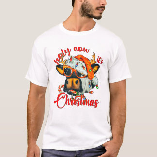 T-shirt Vache C'est Noël Canne de Bonbon Sant