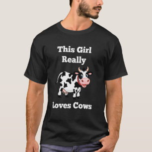 T-shirt Vache Cette Fille Aime Vraiment Les Vaches Drôle