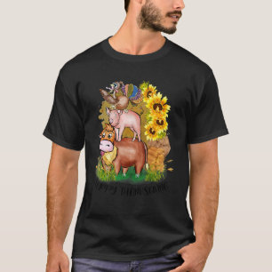 T-shirt Vache Cochon Dinde Joyeux Thanksgiving pour Garçon
