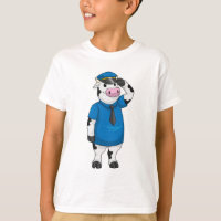 Vache comme agent de police avec casquette de poli