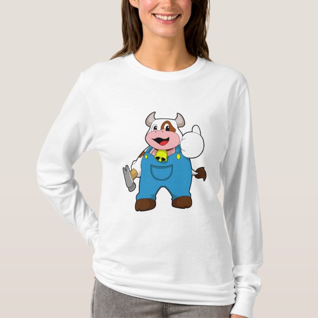T-shirt Vache comme artisan avec marteau (Devant)