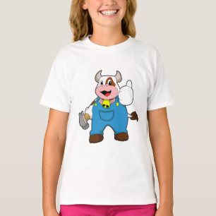 T-shirt Vache comme artisan avec marteau