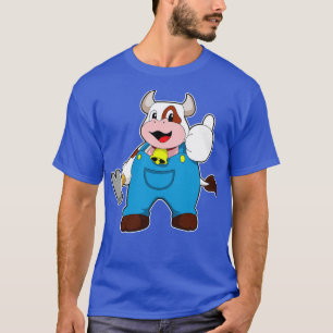 T-shirt Vache comme artisan avec marteau