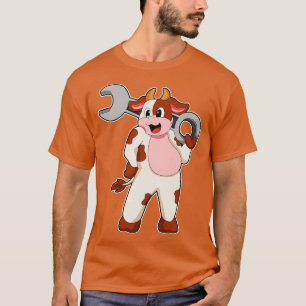 T-shirt Vache Comme Mécanique Avec Une Poubelle