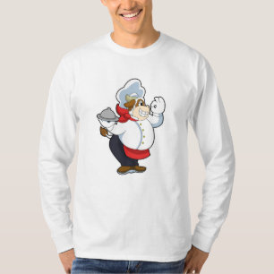 T-shirt Vache comme serveur avec assiette servante