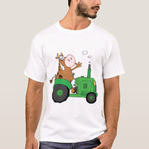 T-shirt Vache conduisant un tracteur