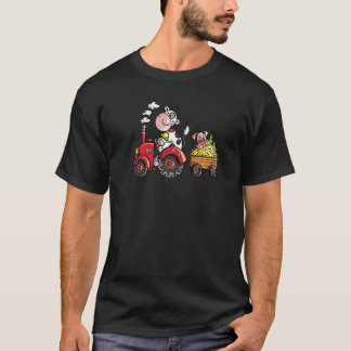 T-shirt Vache conduit un tracteur pour les animaux de la f