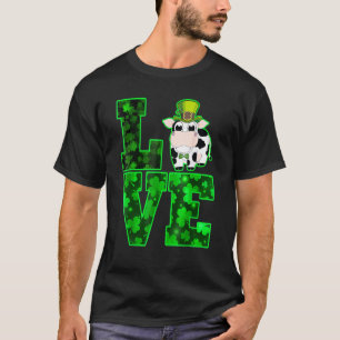 T-shirt VACHE D'AMOUR Shamrock Leprechaun Femmes Enfants H