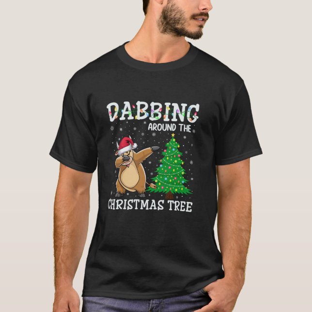 T-shirt Vache de Highland Santa Hat Dabbing autour de la C (Devant)