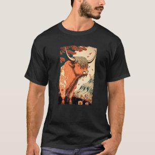 T-shirt Vache des Highlands Bétail écossais Ukiyo Premium
