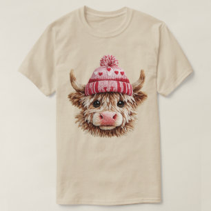 T-shirt Vache des Highlands Saint-Valentin Mignonne Vache