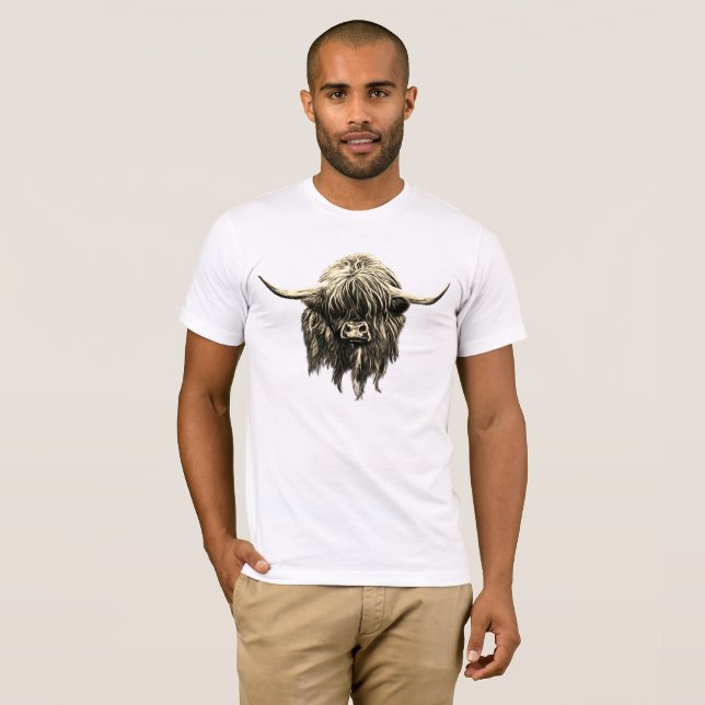 T-shirt Vache des montagnes écossaise (Devant entier)