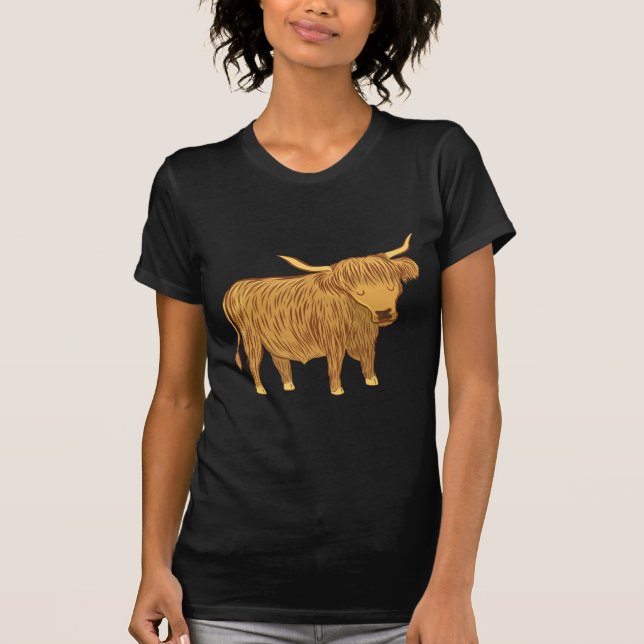 T-shirt vache des montagnes (roucoulement) (Devant)