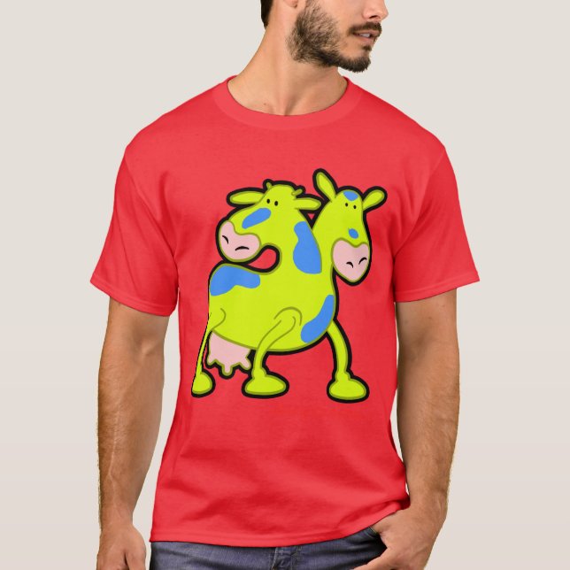 T-shirt Vache "deux fois le MOO" (Devant)