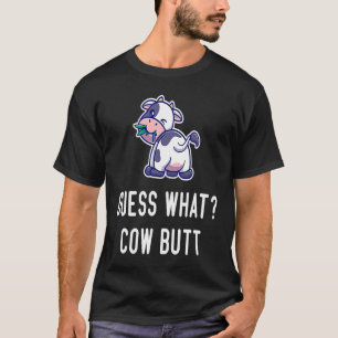 T-shirt Vache Devine quoi Vache Fesse Femmes Filles Fermie